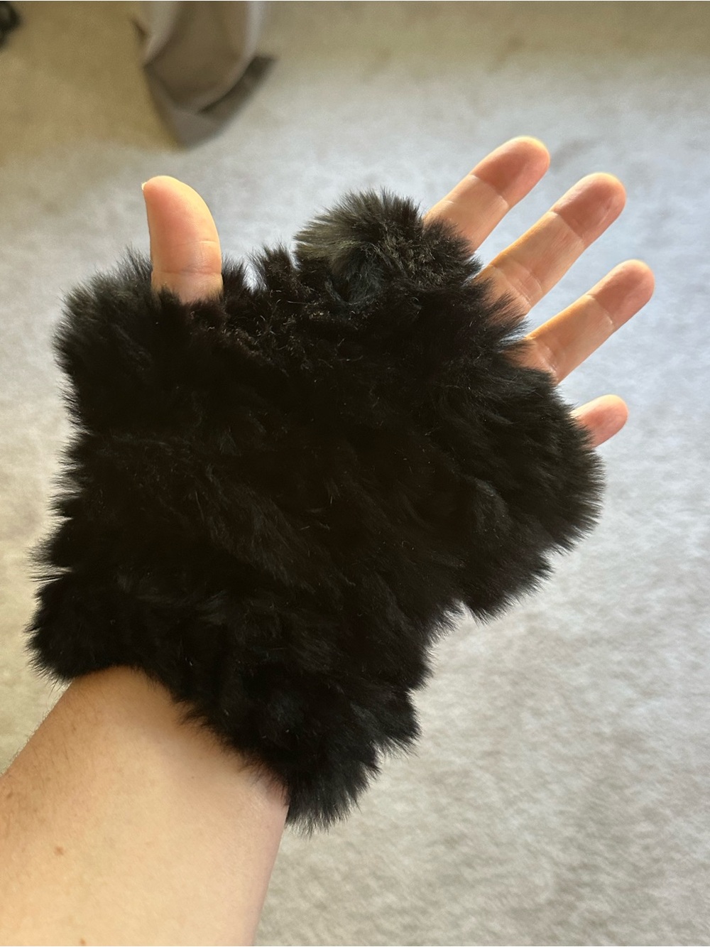 Jocelyn Real Fur Fingerless Gloves